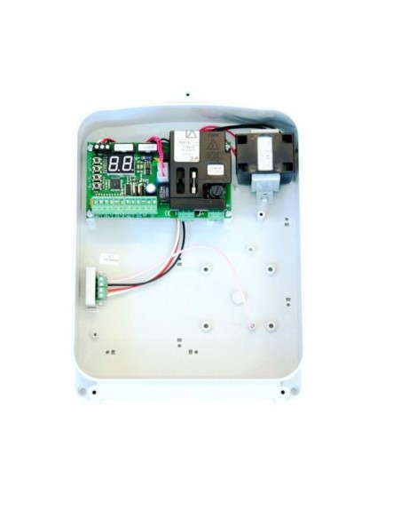 Motorbausatz B09 mit 2 gebogenen Armen, Steuergerät T011S, Funksteuerung, Fotozellen, Blinklicht - Tecno Automazione KITB9CTN