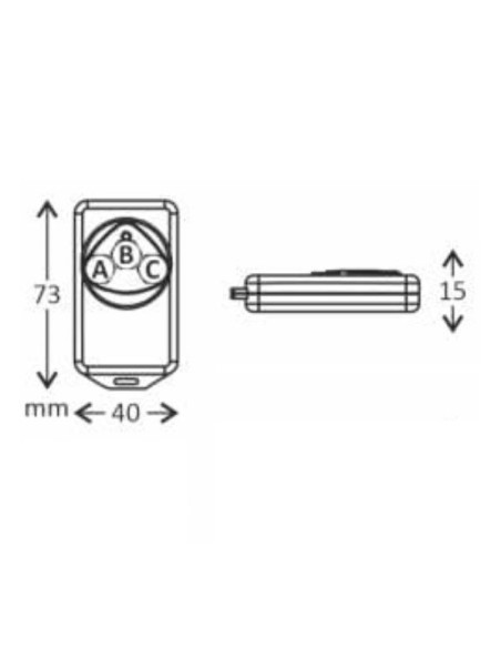Funkfernsteuerung Gulliver Toröffner, Quarz mit Dip-Schalter, 433.92MHz, 3 + 1 Kanäle - Tecno Automazione TLC3X5T