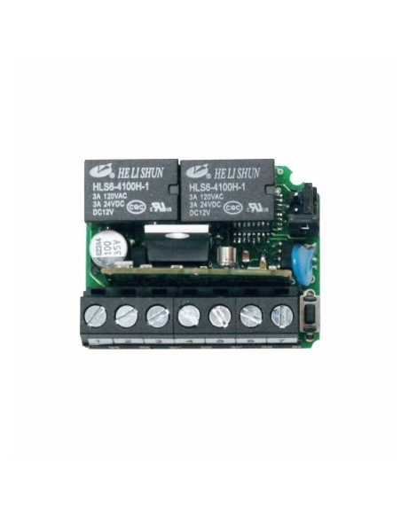 R2A ontvangerset 433,92MHz, 2 kanalen, 2 afstandsbedieningen, 180 instelbare codes, 12-24V AC/DC - Tecno Automazione KRA2W5TN