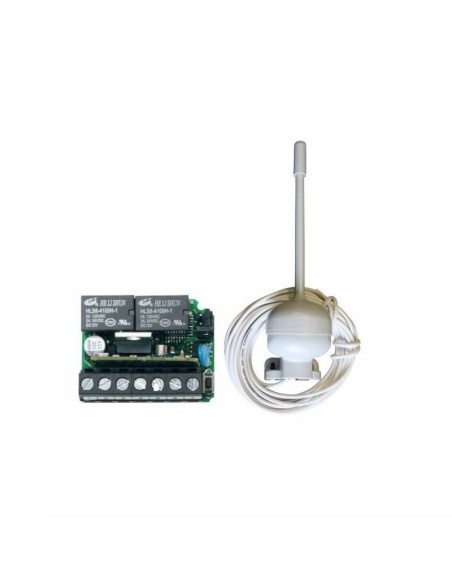 R2A-Funkkit 433,92MHz, 2 selbstlernende Kanäle, 180 speicherbare Codes, 12-24V AC/DC - Tecno Automazione KRA2B5T