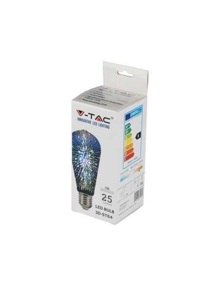 V-TAC VT-2223 212705 LED-lamp E27 5W ST64 Filament 3D 3000K