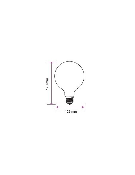 V-TAC VT-2223 212706 LED Bulb E27 5W G125 Filament 3D 3000K