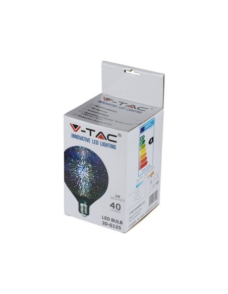 V-TAC VT-2223 212706 LED Bulb E27 5W G125 Filament 3D 3000K