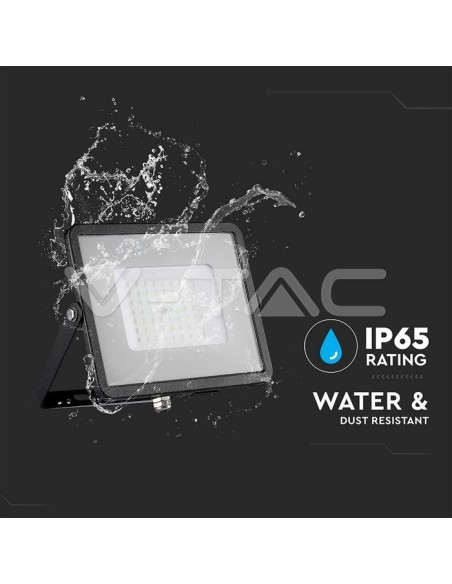 V-TAC PRO VT-50 Projecteur LED SMD Chip Samsung 50W Couleur Noir IP65