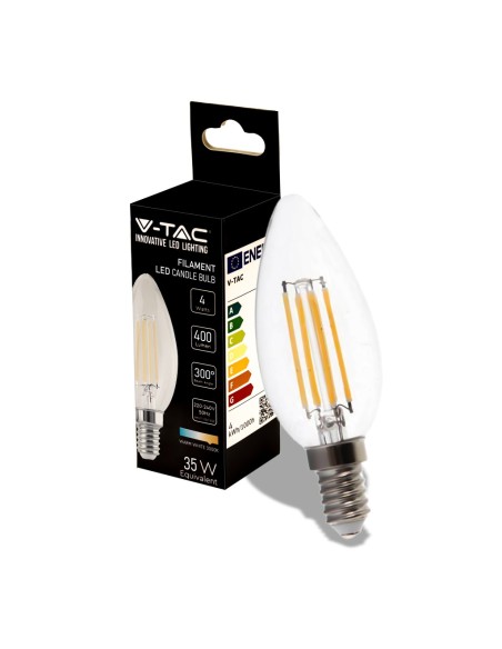 V-TAC VT-1986 LED Lamp E14 4W Filament Kaars