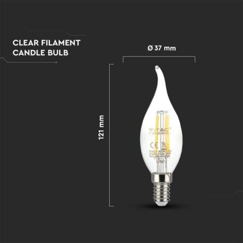 V-TAC VT-1997 LED-lamp E14 4W vlam...