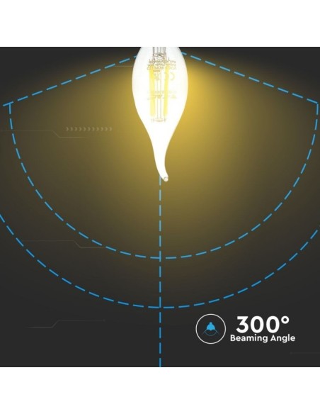 V-TAC VT-1997 LED-Glühbirne E14 4W Flamme Glühfaden Kerze