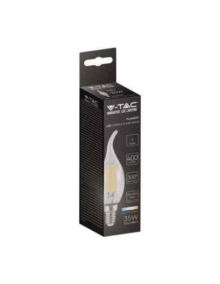 V-TAC VT-1997 LED-lamp E14 4W vlam Filament Kaars