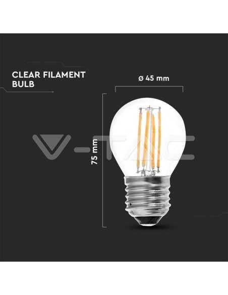 V-TAC VT-1980 LED Bulb E27 4W G45 Filament