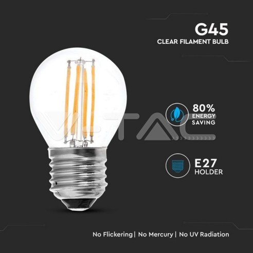 V-TAC VT-1980 LED Bulb E27 4W G45...