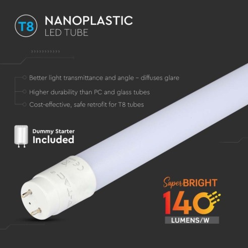 V-TAC VT-1607 Tubo LED T8 7W G13 60cm...