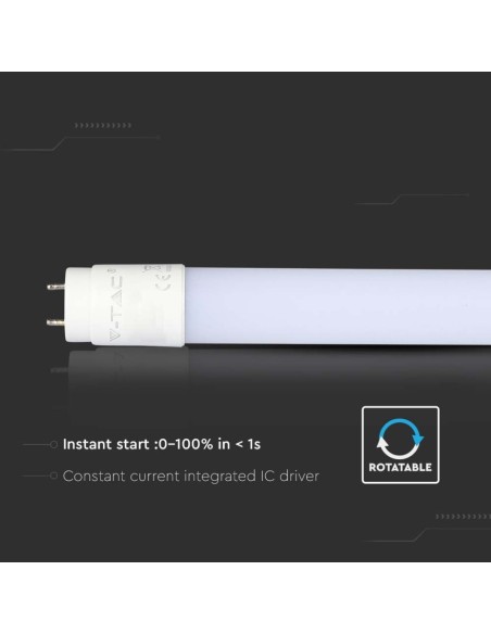 V-TAC VT-6072 Tube LED T8 9W G13 60cm Nanoplastique Non-Rotable