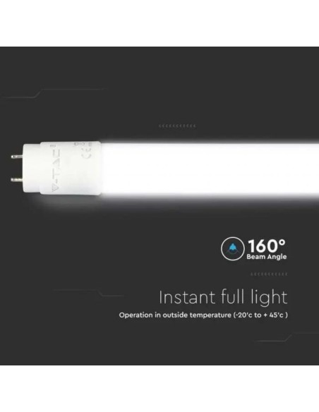 V-TAC PRO VT-061 LED Tube with Samsung T8 Chip 9W G13 60cm in Nanoplastic