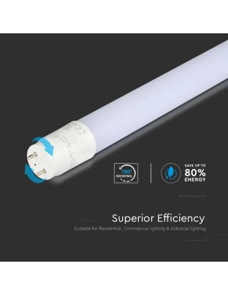 V-TAC PRO VT-061 Tubo LED con Chip Samsung T8 9W G13 60cm in Nanoplastica