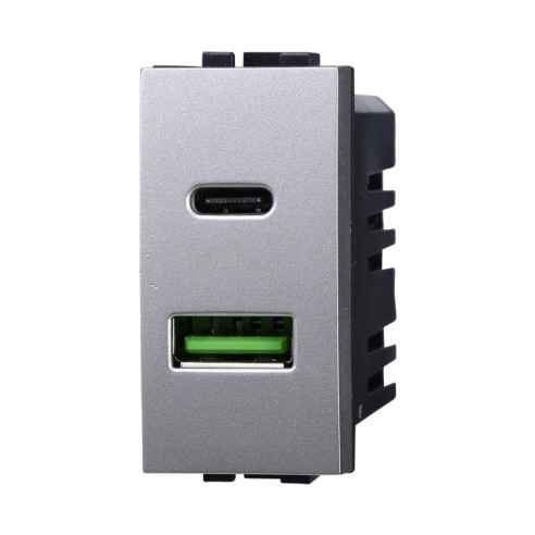 Módulo de doble toma USB 2.0 tipo A y...