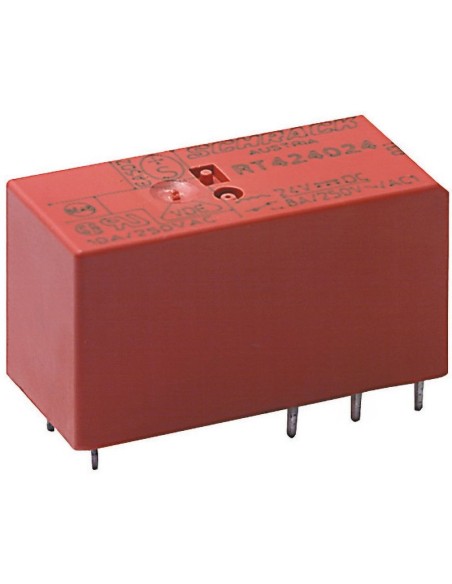 Leistungsrelais, RT424730, 230 Vac, DPDT, 8 A, Durchgangsbohrung (THT), monostabil, Serie RT2 - TE Connectivity 7-1393243-9