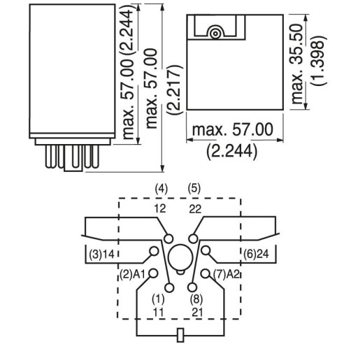 Relè octal, MT226230, 230 Vac, DPDT,...