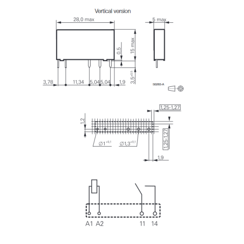 Relais Slim, V23092-A1012-A302, 12...