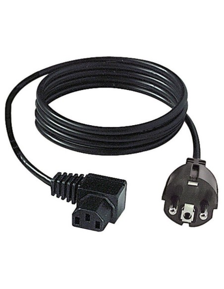Netzkabel, Länge 2m, Schuko-Stecker, VDE-Buchse C13 gewinkelt, Kabel 3x0,75mm2, Farbe schwarz