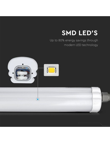 V-TAC VT-1249 Plafonnier LED étanche 36W G-Series 120cm IP65