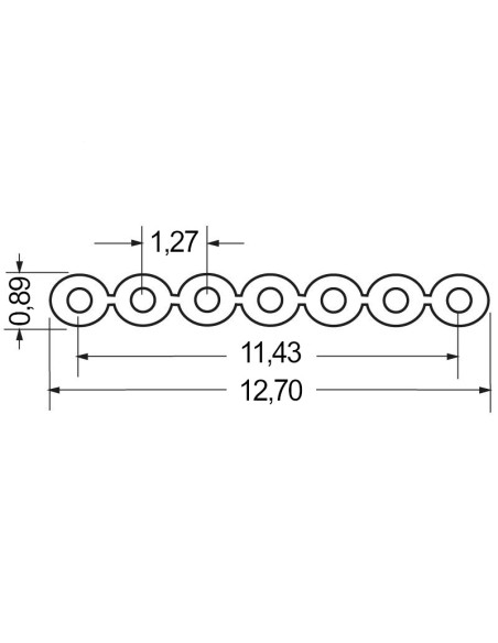 10-core flat cable, AWG28, pitch 1.27mm, colour grey
