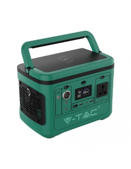 Draagbare energiecentrale 500W met 568Wh lithium batterij, oplaadbaar met voeding en zonnepaneel - V-TAC VT-606 11442