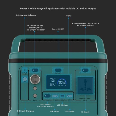Centrale électrique portable 500W...