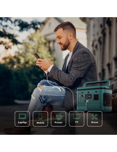 Centrale électrique portable 500W avec batterie 568Wh, rechargeable avec alimentation et panneau solaire - V-TAC VT-606 11442