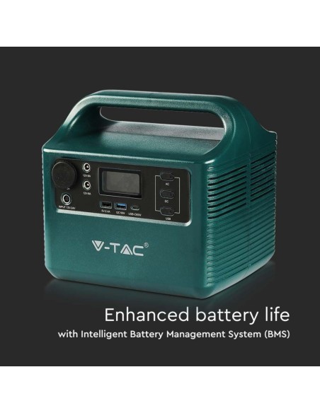 Power station portatile 300W con batteria al litio 252Wh, ricaricabile con alimentatore e pannello solare - V-TAC VT-303 11441