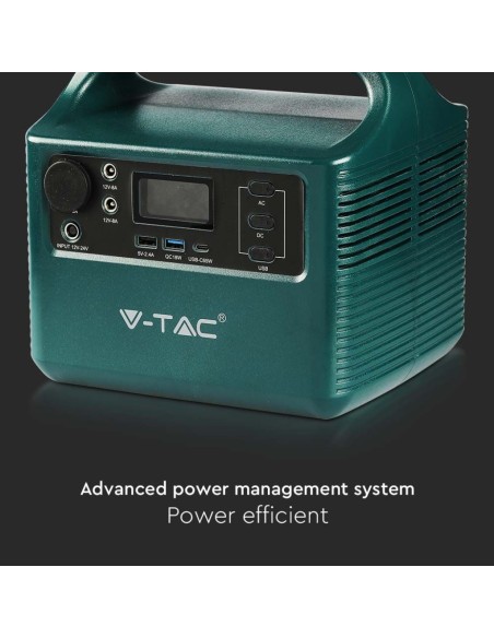 Draagbare 300W krachtcentrale met 252Wh lithium batterij, oplaadbaar met voeding en zonnepaneel - V-TAC VT-303 11441