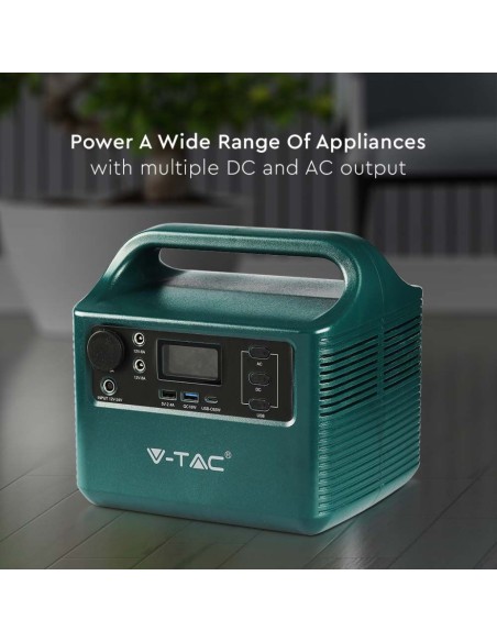 Draagbare 300W krachtcentrale met 252Wh lithium batterij, oplaadbaar met voeding en zonnepaneel - V-TAC VT-303 11441