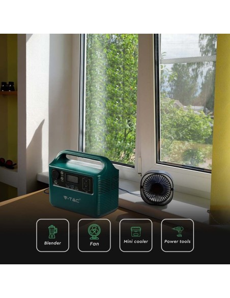 Central eléctrica portátil de 300W con batería 252Wh, recargable con fuente de alimentación y panel solar-V-TAC VT-303 11441
