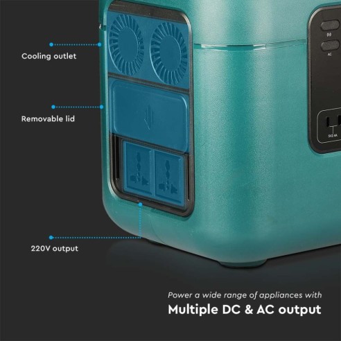 Portable 1000W power station with...