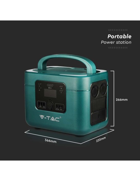 Centrale électrique portable 1000W avec batterie 1050Wh, rechargeable avec alimentation et panneau solaire, V-TAC VT-1001 11443