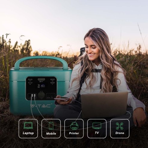 Portable 1000W power station with...