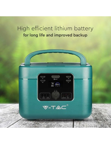 Central eléctrica portátil 1000W con batería 1050Wh recargable con fuente de alimentación y panel solar, V-TAC VT-1001 11443