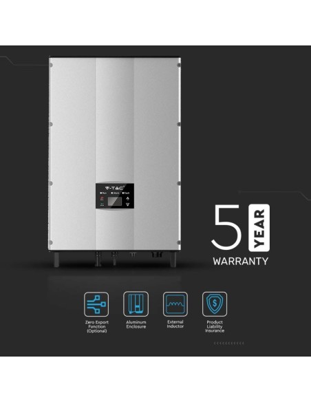 Onduleur On-Grid pour système photovoltaïque, 5KW, triphasé, garantie 5 ans - V-TAC VT-6605305 11371