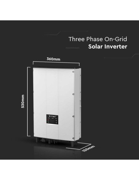 Inversor de conexión a red para instalación fotovoltaica, 5 kW, trifásico, 5 años de garantía - V-TAC VT-6605305 11371