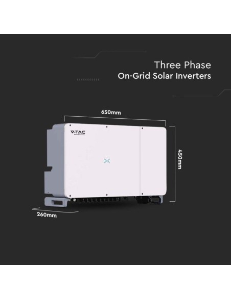 On-Grid Inverter for photovoltaic system, 100KW, three-phase, 10-year warranty - V-TAC VT-6607100 11520