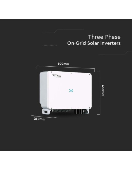 On-Grid Inverter for photovoltaic system, 50KW, three-phase, 10-year warranty - V-TAC VT-6607150 11521