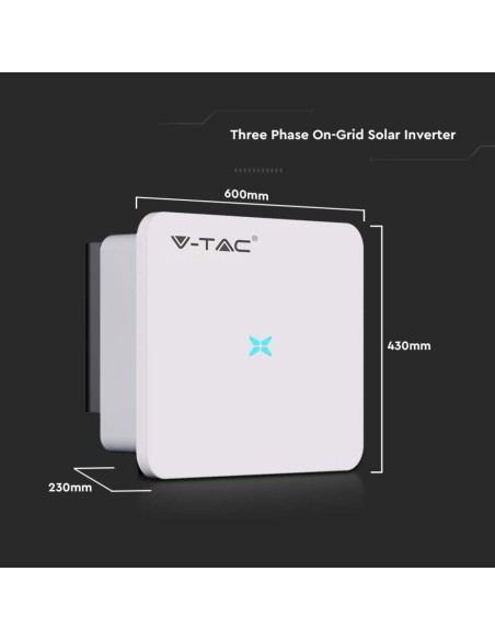 Inversor On-Grid para sistema fotovoltaico, 30KW, trifásico, 10 años de garantía con data logger WiFi-V-TAC VT-6630305 11507