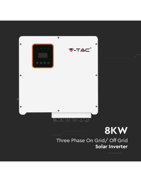Inversor de red híbrido On-Grid/Off-Grid, 8KW, trifásico, 3 años de garantía, con wifi data logger V-TAC VT-6608303 11375