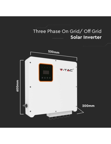 On-Grid / Off-grid hybrid grid inverter, 8KW, three-phase, 3-year warranty, with wifi data logger V-TAC VT-6608303 11375