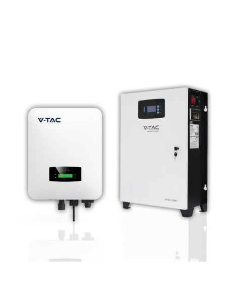 6kW Photovoltaik-Kit mit LiFePo4 51.2V 200Ah 10.24 kWh Speicherbatterie und einphasigem Hybrid-Wechselrichter - V-TAC 100159