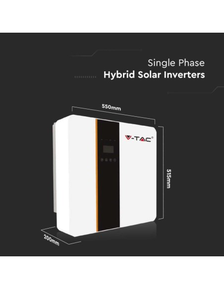 5kW Photovoltaik-Kit mit einphasigem Hybrid-Wechselrichter und 12 monokristallinen 410W-Solarmodulen - V-TAC 100175