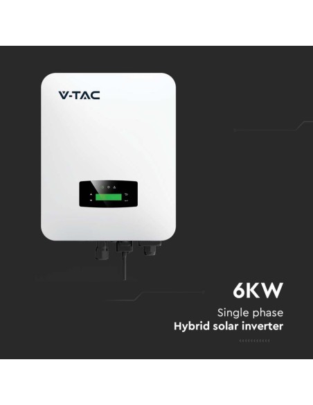 Kit fotovoltaico 6kW con inverter Monofase Ibrido (11514) e 15 pannelli solari monocristallini 410W (11552) - V-TAC 100176