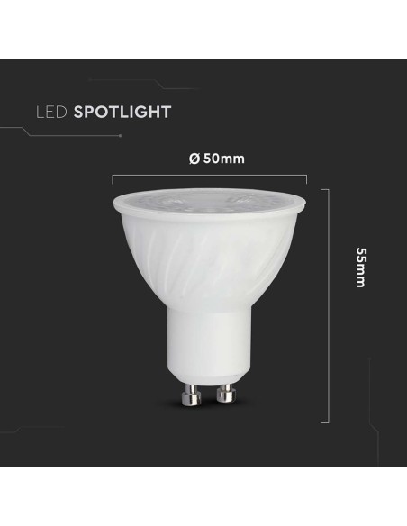 V-TAC PRO VT-227D LED-spot GU10 met Samsung Chip 6W 38° Dimbaar