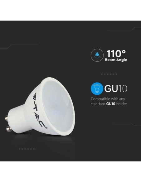 V-TAC VT-2095 Confezione da 3 faretti LED GU10 4,5W 100° Copertura Satinata