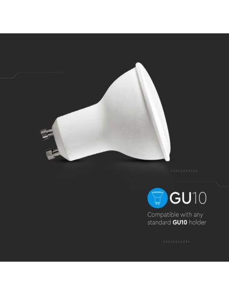 V-TAC VT-2225 Pack de 6 spots LED GU10 4.5W 100° Satin Cover