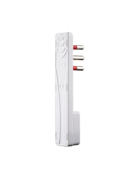 16A 2P+E ultra-flat plug, 90° bent, white, Emilia Flat series - Rosi RS98118